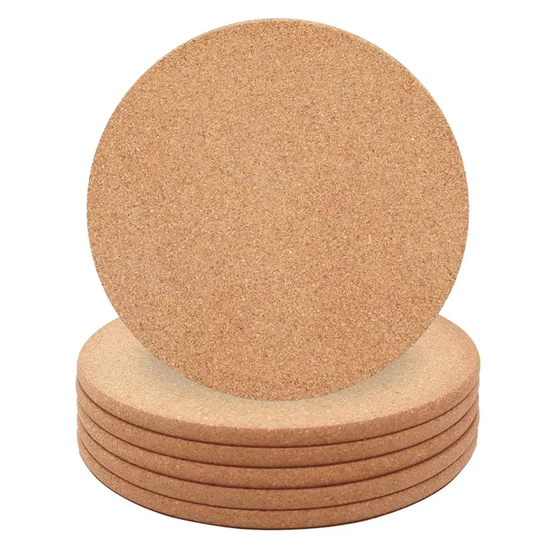 Cork Trivet,6Pack High Density Thick Cork Coasters Set,8 Inch Heat Resistant Multifunctional Cork Trivets For Hot Dishes