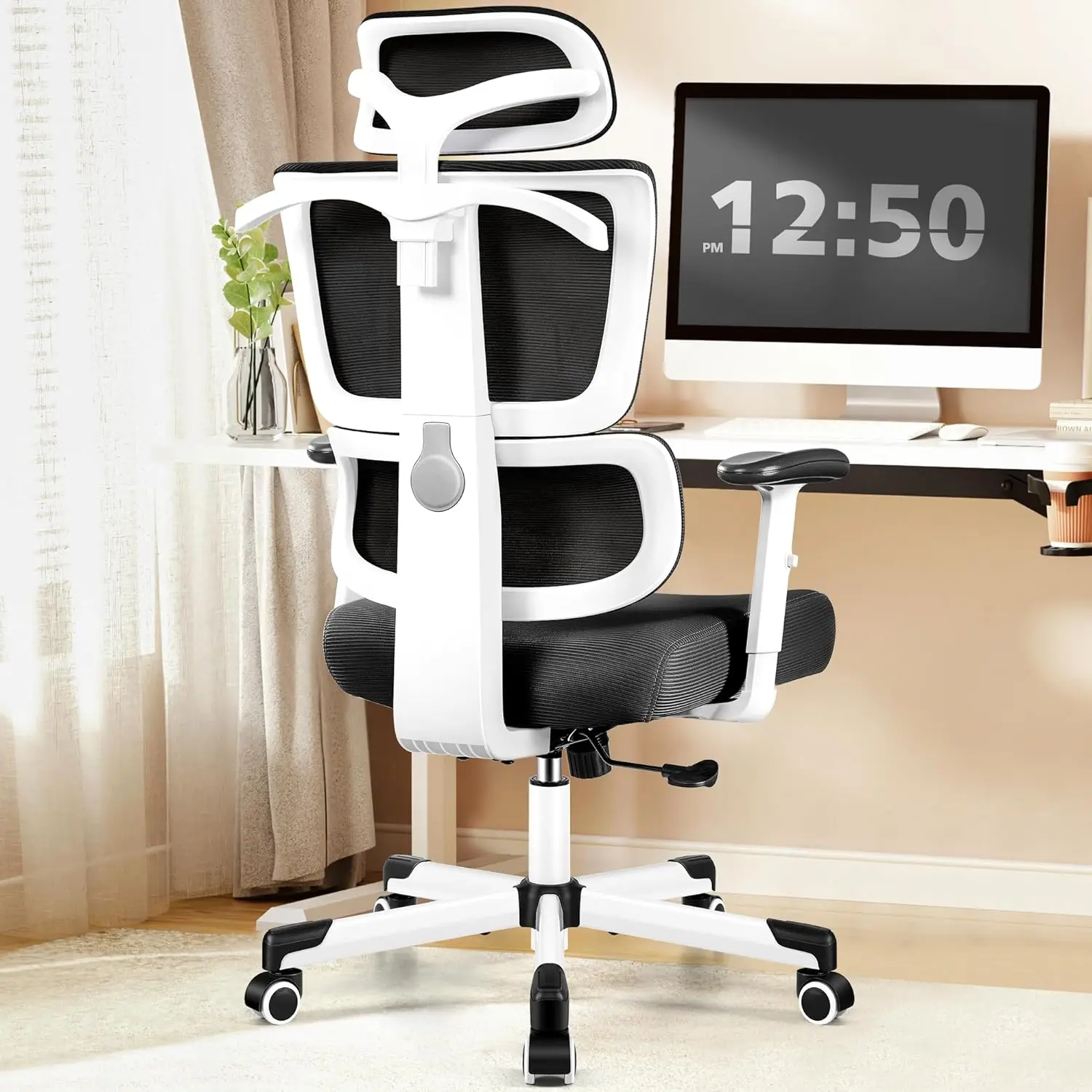 Ergonomic Office Mesh Chair Home Comfy Computer Desk Chair High Back Gaming Chair Big and Tall Breathable Coat Hanger Design