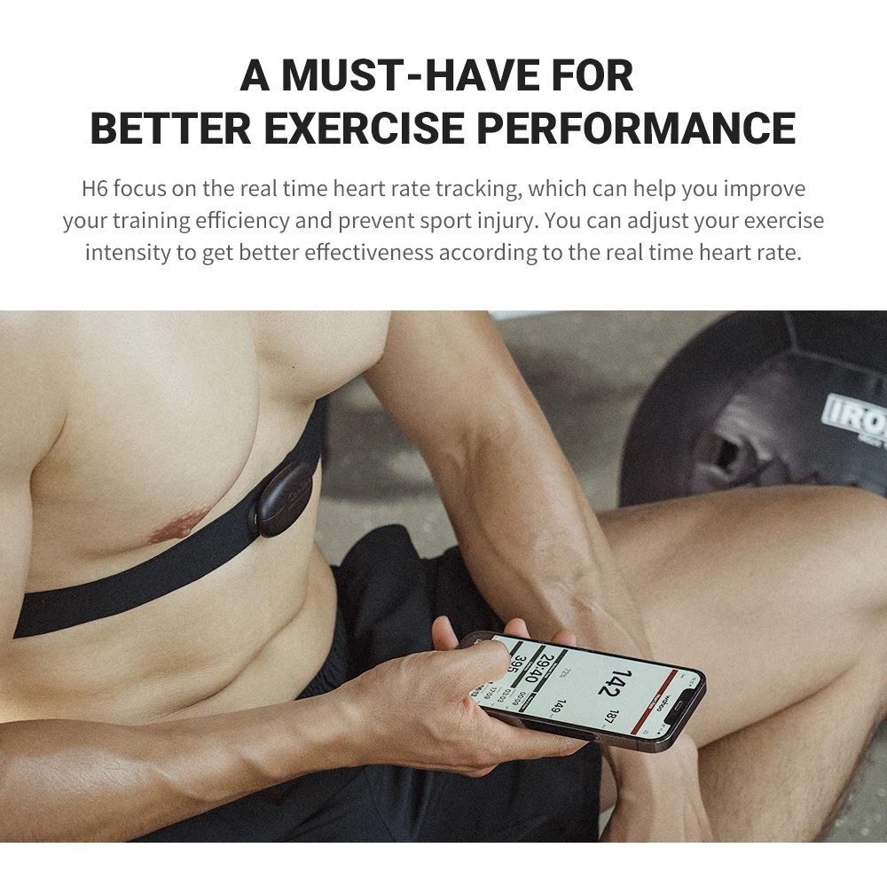 COOSPO H6M Brust-Herzfrequenzmesser-Gurt Bluetooth 4.0 ANT+ Herzfrequenzsensor Wasserdicht für Garmin Wahoo – Detail 2