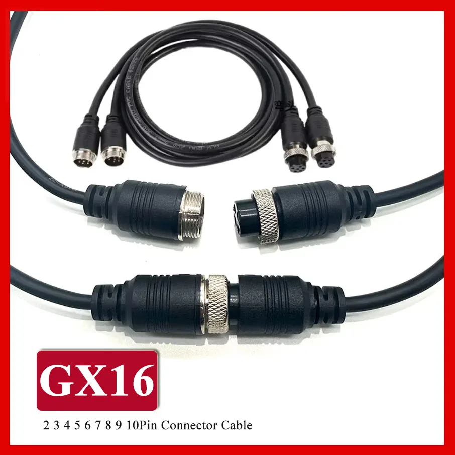 2 3 4 5 6 7 8 9 10-pins GX16 Aviation Plug met mannelijke naar vrouwelijke connector kabel 16mm Aviation Socket 30cm-3M verlengsnoer - afbeelding 2