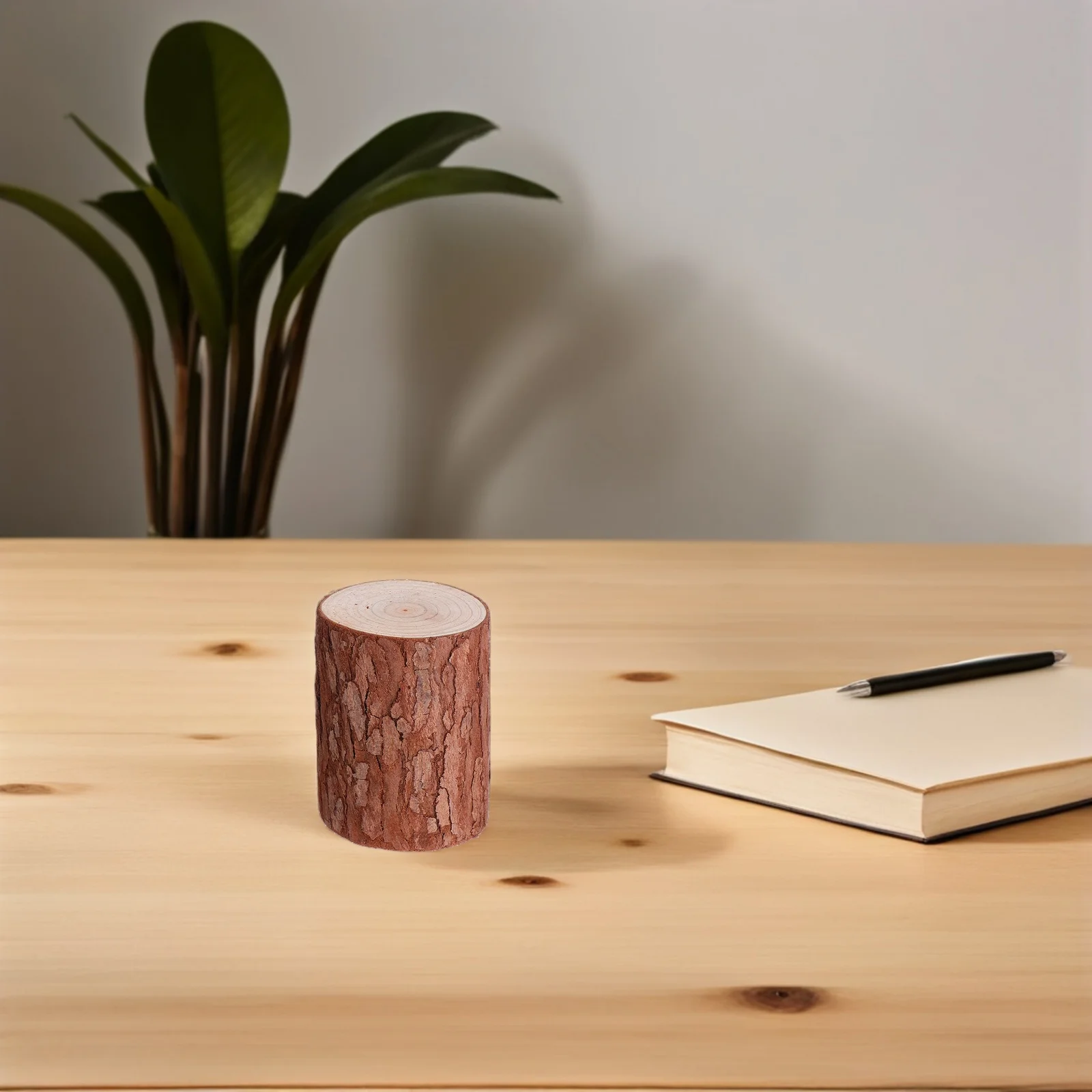 2 قطعة ديكور خشبي الجذع الخشب الطبيعي زينة المناظر الطبيعية الصغيرة لسطح المكتب غرفة بار أرفف الكتب حديقة سجل الزينة الحرف اليدوية #1