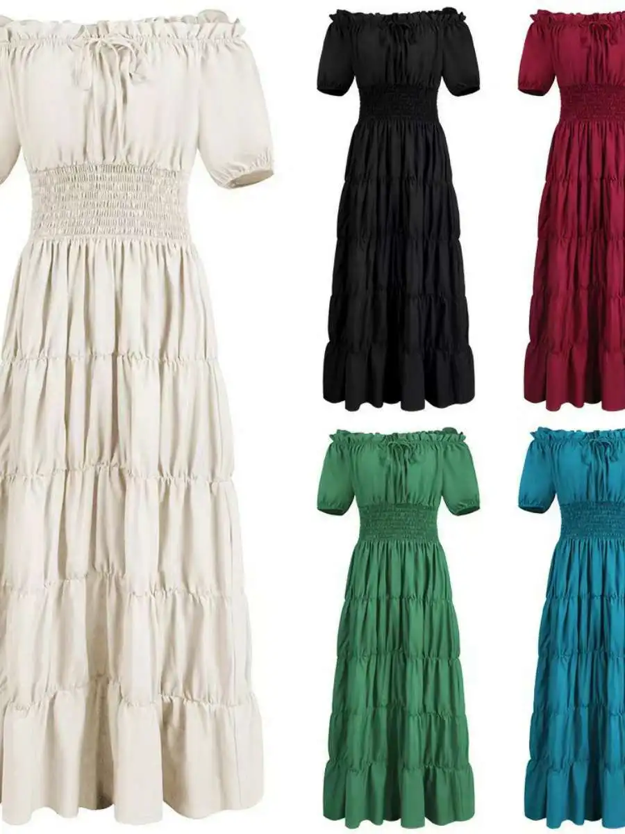 Vestido de Disfraz Medieval para loween, Falda Retro para Mujer, Actuación en Escenario, Juego de Roles, Falda de Hada, Ve...