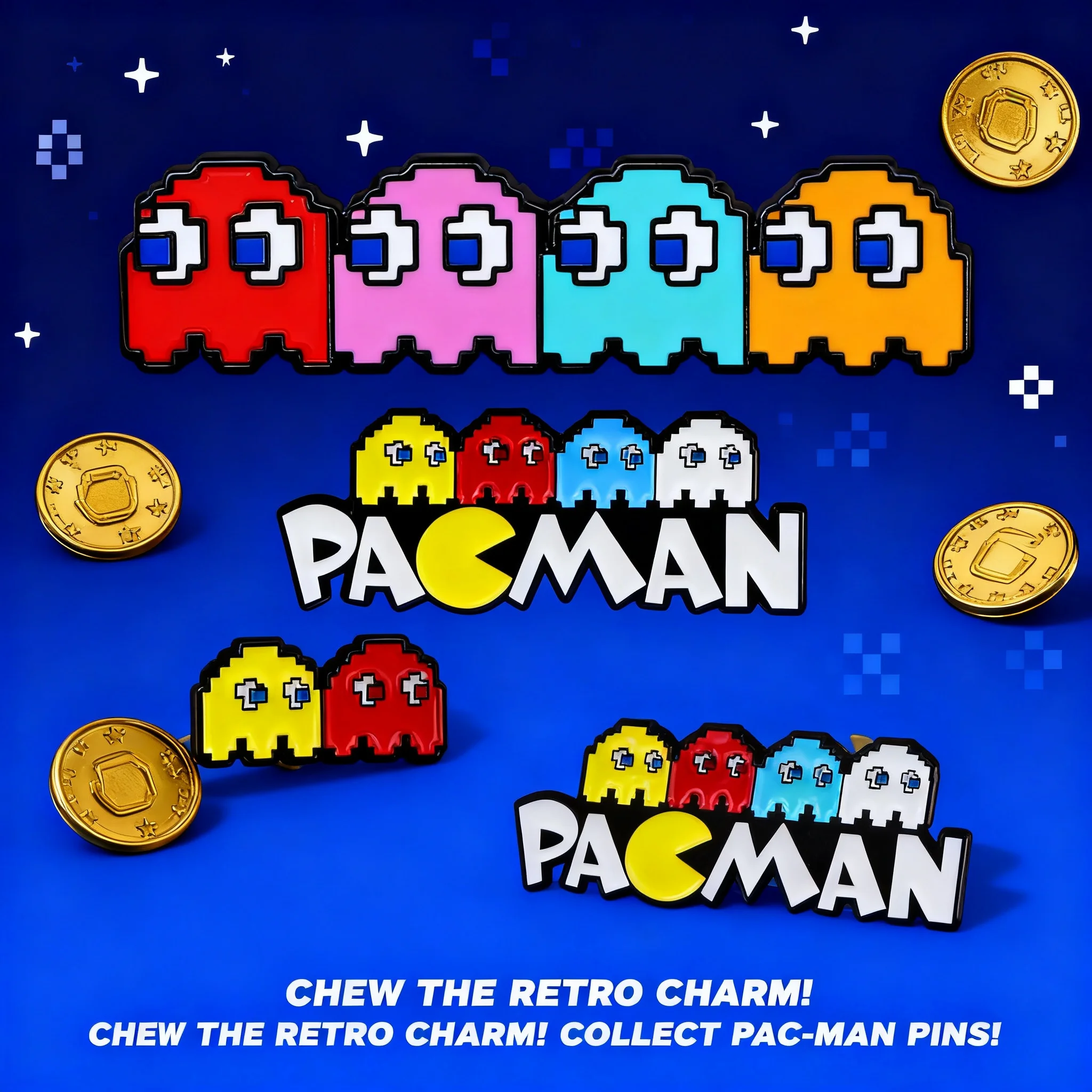 

Pac-Man Game Brooch Pin Badge Cross Border Hot Selling Enamel Pin Clothing Backpack Accessory