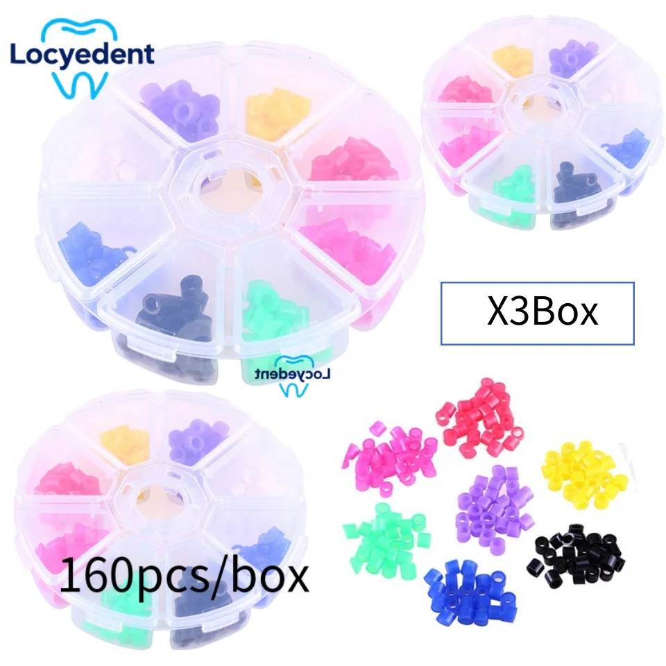 

3Box Dental Silicone Code Rings - Colorful Instrument Markers for Sterilization Autoclavable Handpiece dentification 160pcs/box