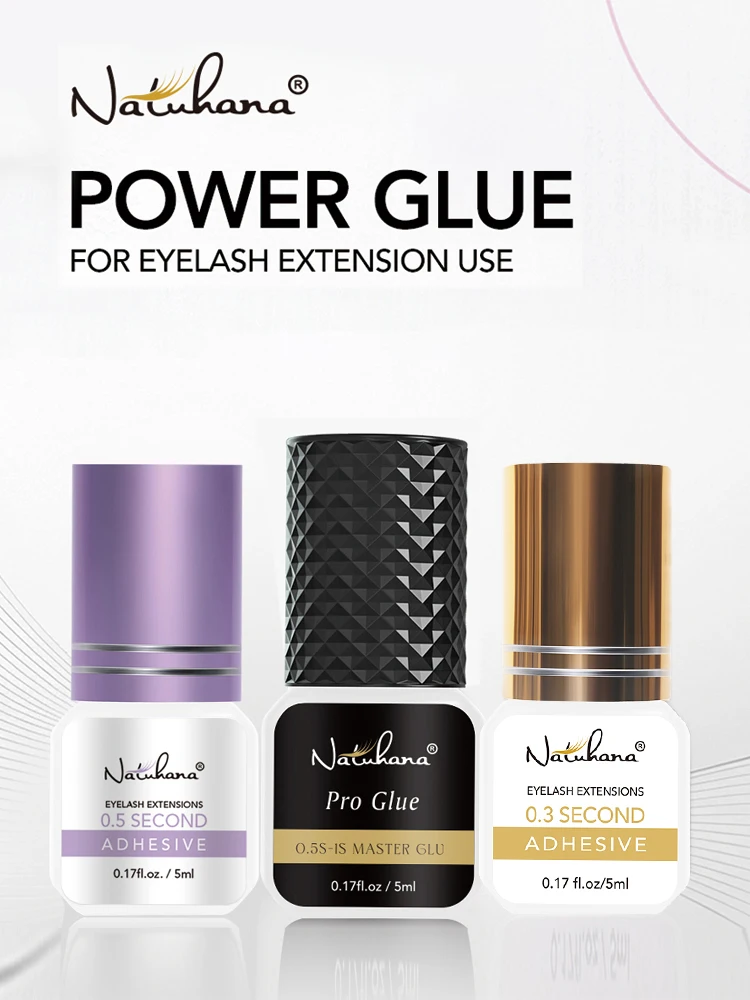 NATUHANA 5ml Profesjonalny klej do przedłużania rzęs, szybkoschnący, mocny, o słabym zapachu, zapewniający długotrwałą trwałość, klej do sztucznych rzęs — zdjęcie 2