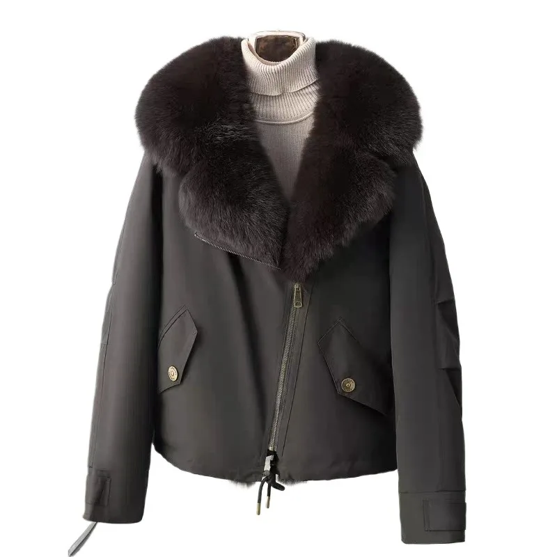 New Large Fur Collar Down Cotton Clothes Women's Short Thickened Fashion Pie To Overcome Large Size Jacket Exquisite Simplicity
