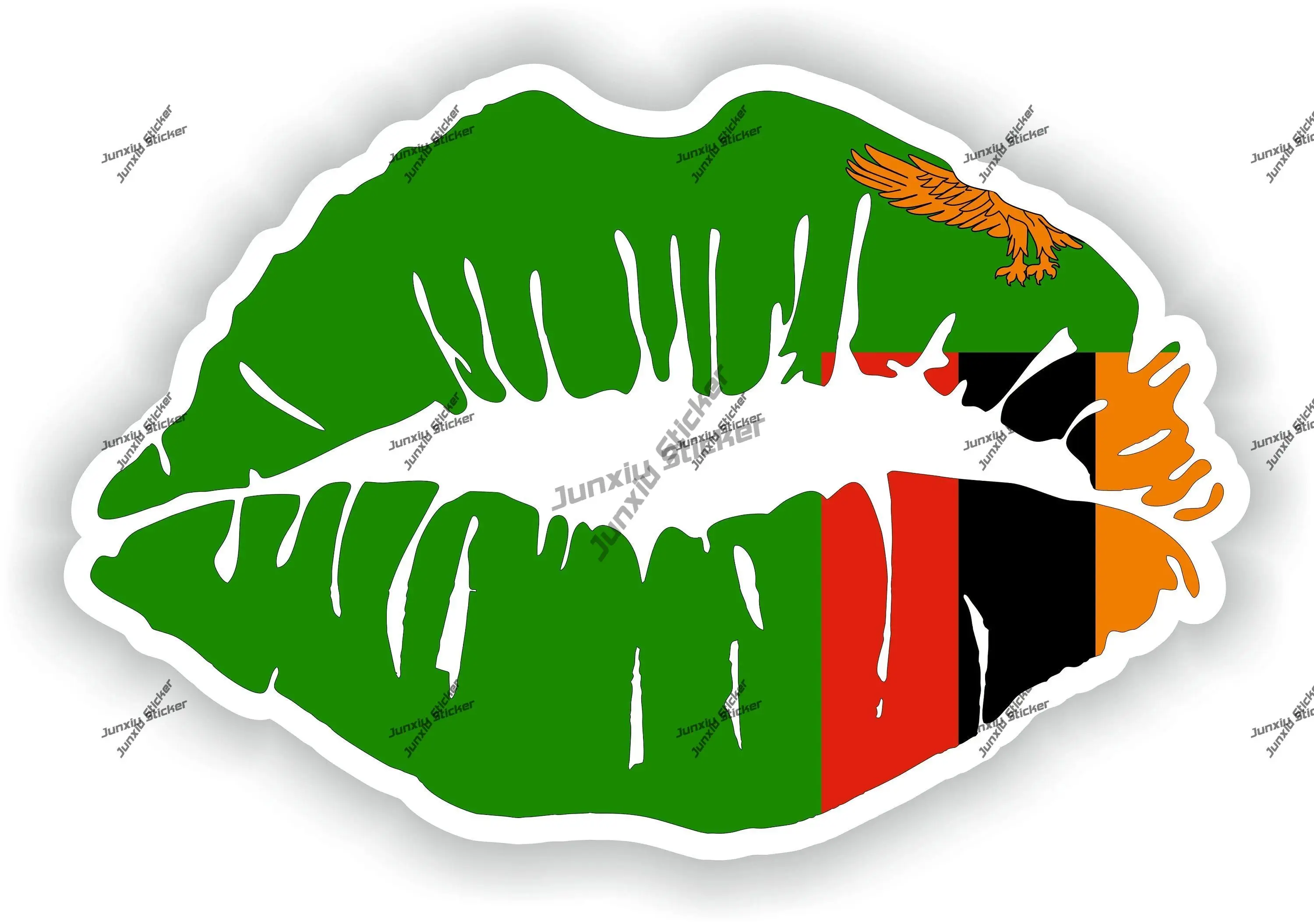 

Zambia Flag Lips Sticker Coat of Arms of Zambia National Emblem Decal Scratch-Proof Vinyl UV Protected Vehicle Accessories