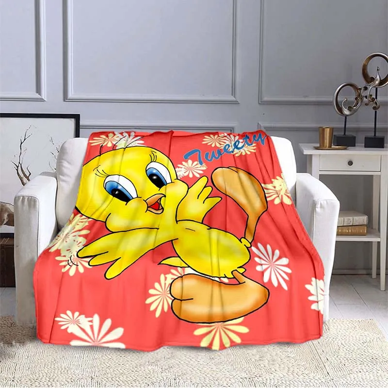 Cartoon cute Cui bird pattern stampa morbida calda coperta sottile flanella portatile confortevole coperta calda coperte per letti