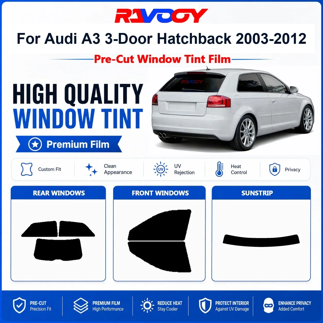 pelicula-de-privacidade-com-protecao-uv-e-rejeicao-de-calor-para-janelas-dianteiras-e-traseiras-do-audi-a3-3-door-hatchback-2003-2012-pre-cortada-premium