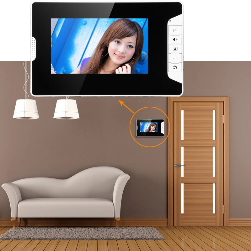 SmartYIBA Video Intercom 7''Inch Monitor Verdrahtete Video Tür Telefon Türklingel Speakephone Intercom Passwort RFID Kamera System