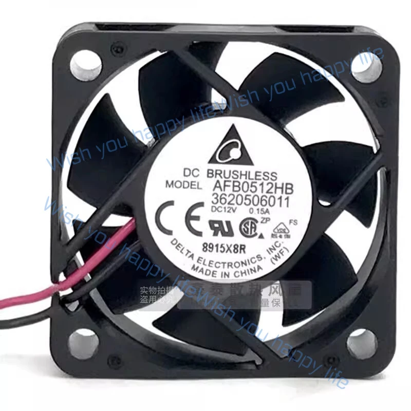 L... for DELTA AFB0512HB 5015 DC12V 0.15A 5CM 2-Wire Dual Ball Cooling Fan