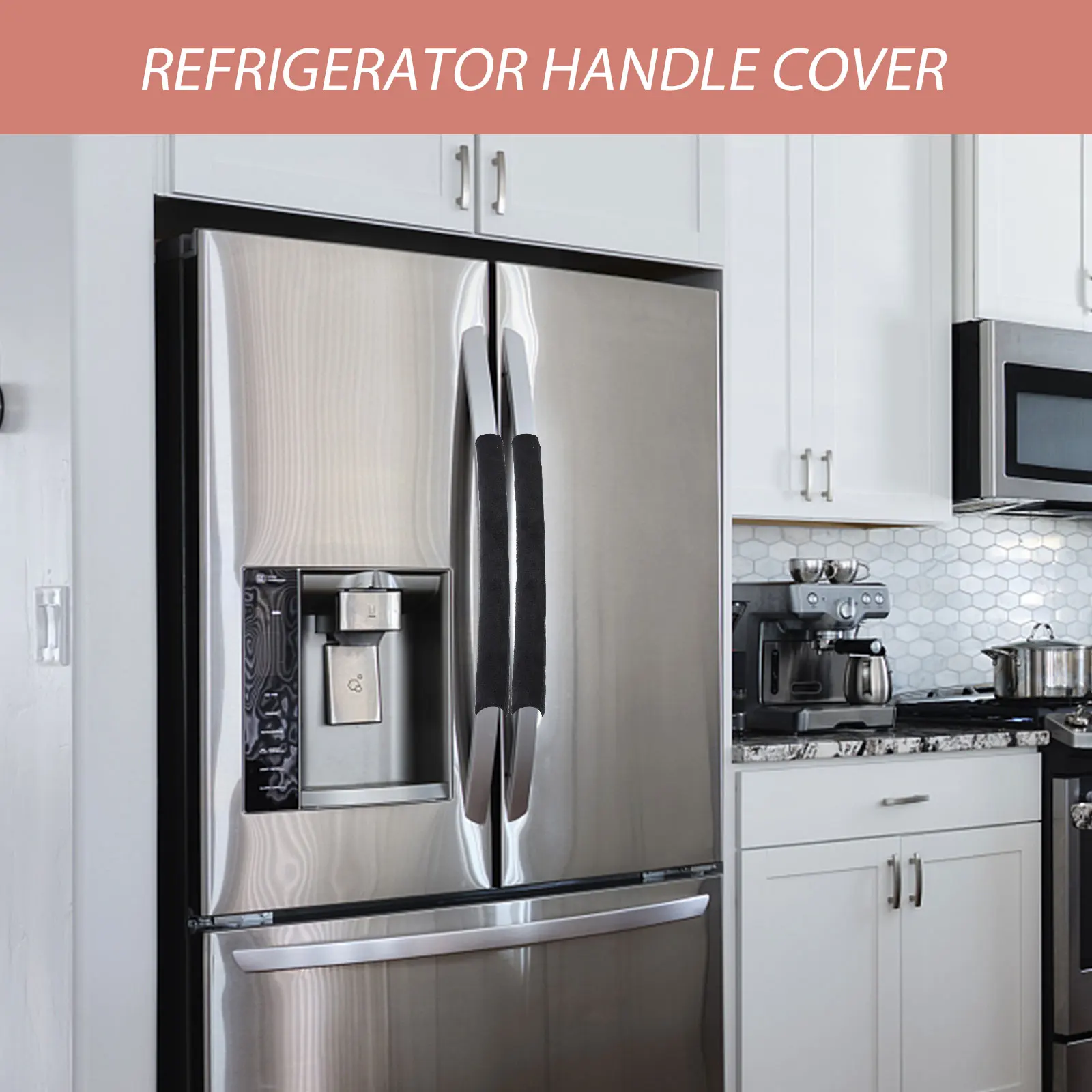 

Refrigerator Handle Cover Simple Design Anti Slip Appliance Handle Protector for Kitchen Oven Microwave Dishwasher Fridge