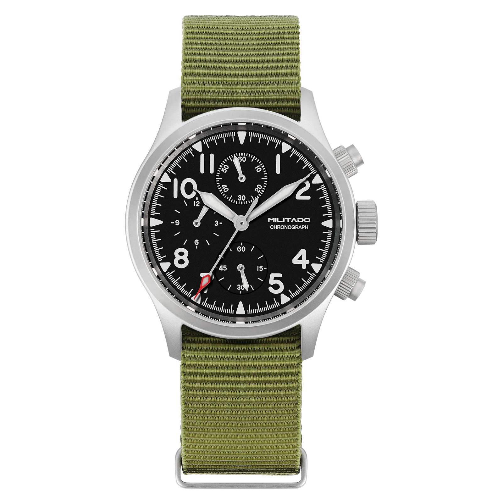 Militado ML1868KF 3 ダイヤルクォーツ時計 VK67 クロノグラフ