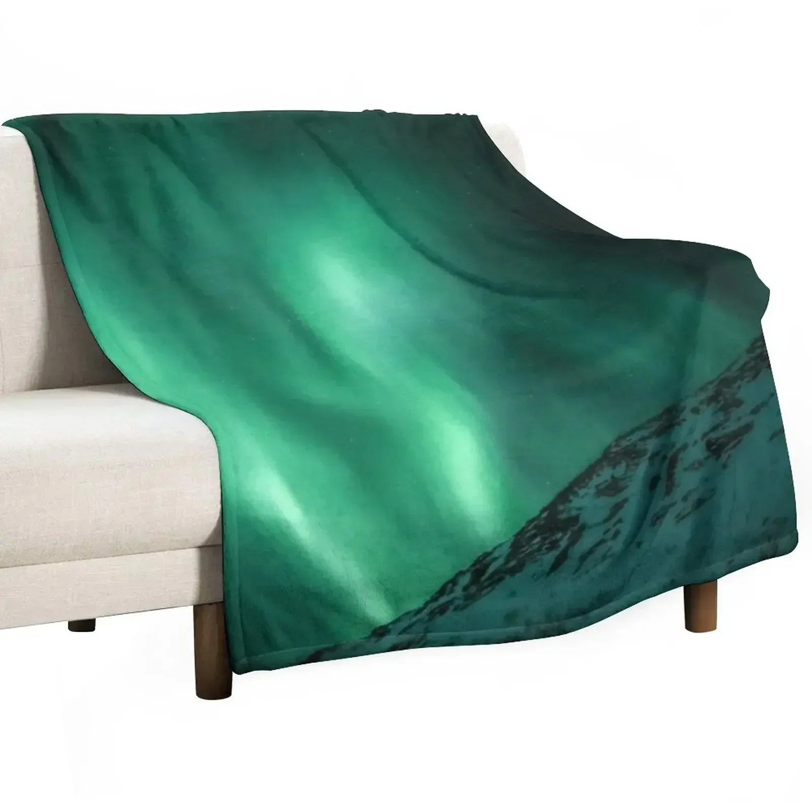 

Iceland Northern Lights Mountain with Snow Throw Blanket Bed covers manga Soft Plaid Blankets