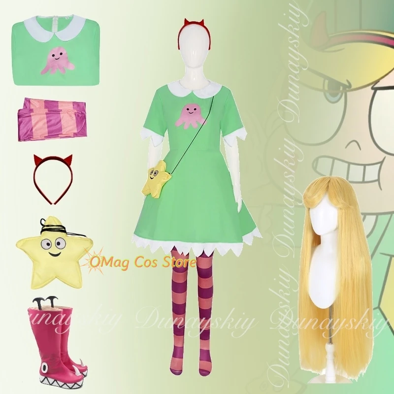 الأميرة كسر عبر المرور السماوي أنيمي ستار الفراشة الأميرة تأثيري مع فستان أخضر تأثيري حلي البدلة الكاملة #1