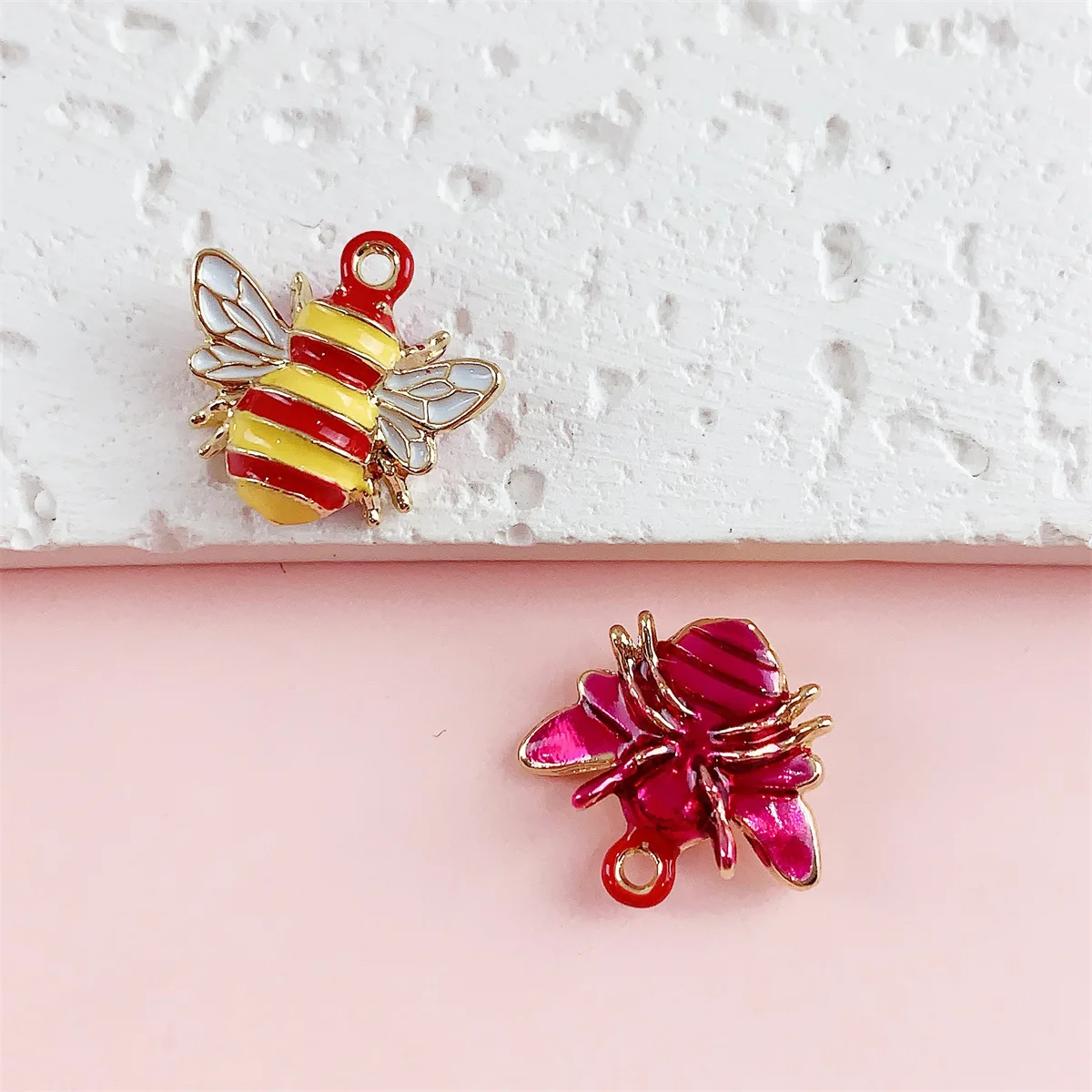 8pcs Diy Bee Front Back Enamel Charms for Jewelry Making Crafting Cute Earring Pendant Necklace Bracelet Charms - view 6