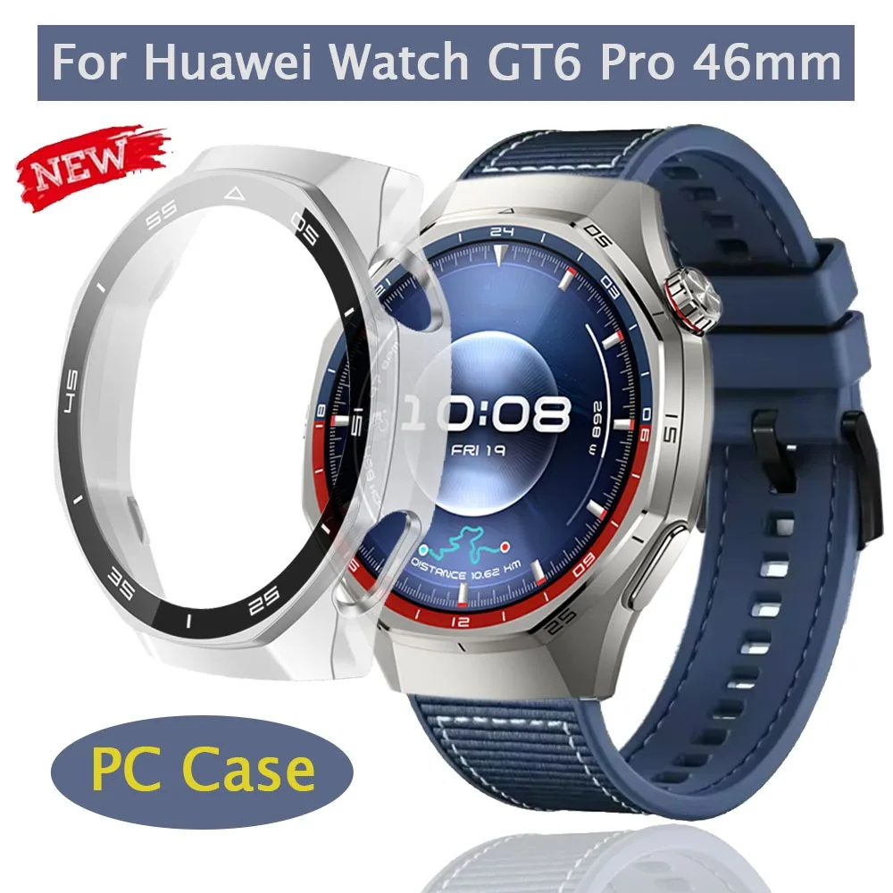 Full Protective Case For Huawei Watch GT 6 pro 46mm Screen Protector Case GT6 pro 46MM Cover pc 2in1 Shell+tempered glass Film