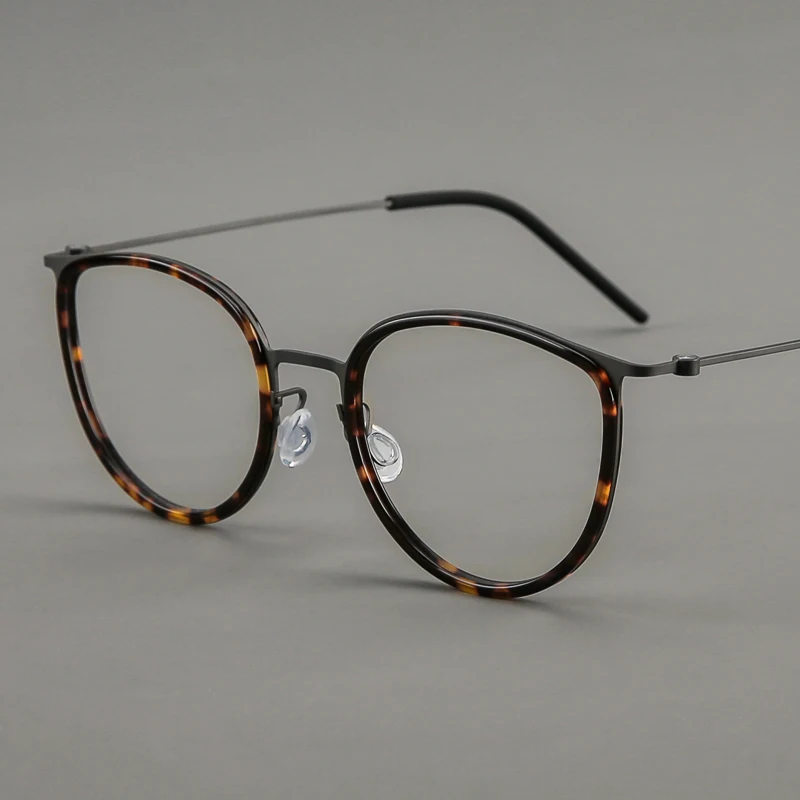

Круглые мужские очки ручной работы из ацетата титана в стиле ретро, винтажные сверхлегкие безвинтовые очки, женские брендовые дизайнерские оправы для очков