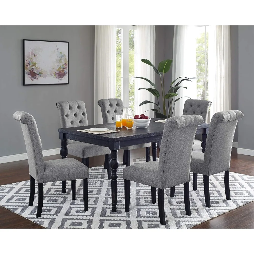 

Leviton Urban Style Counter Height Dining Set: Table and 6 Chairs, Grey dining room sets space saving furniture dining table