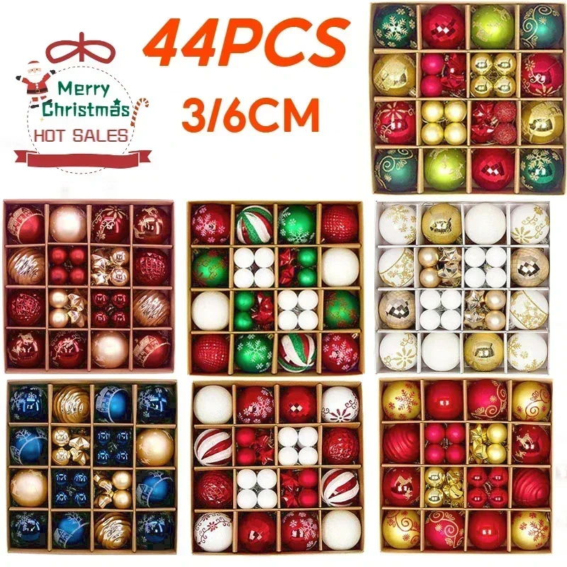 Christmas Tree Balls 6cm 3cm Big Christmas Ball  Multicolor Ball Decorations Christmas Tree Ornaments Set for Home Party