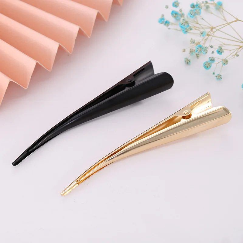 2 Pcs Black Metal Non-slip Crocodile Clip Hair Clip Hairdressing Styling Tool Hair Styling Accessories Women Barrettes