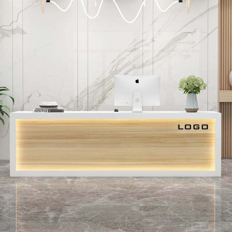 Mostradores de recepción de lujo japoneses, decoraciones, mostrador de cajero, escritorios de recepción, salón de belleza, destilación de oficina, muebles de moda