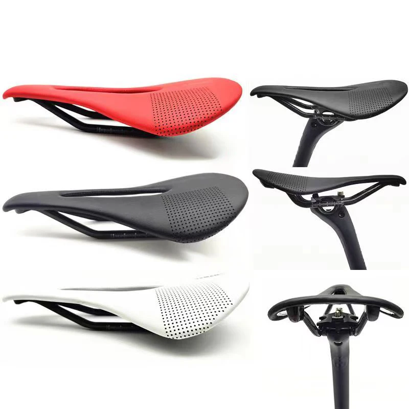 2022 new carbon fiber seat cushion mountain bike road bike super light leather super comfortable saddle