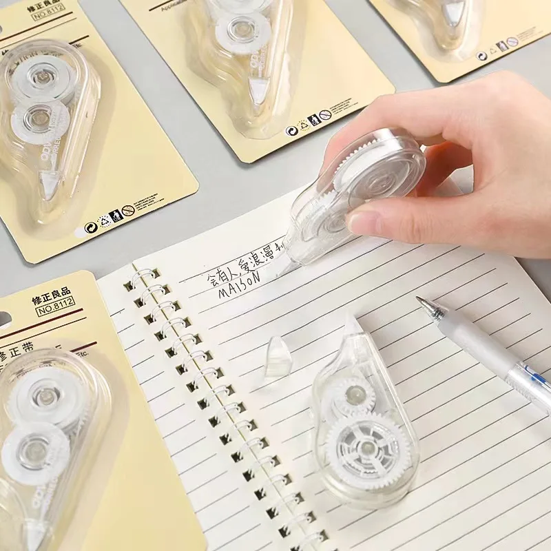 1 PC Large Capacity Transparent Correction Tape Portable Simple Design for Students School Exams Office Stationery Supplies