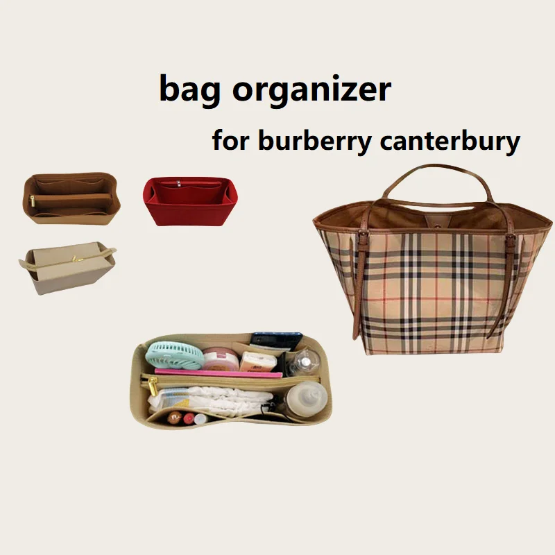 Only Sale Inner Bag】Bag Organizer Insert For Burberry Canterbury Tote Bag Organiser Divider Shaper Makeup