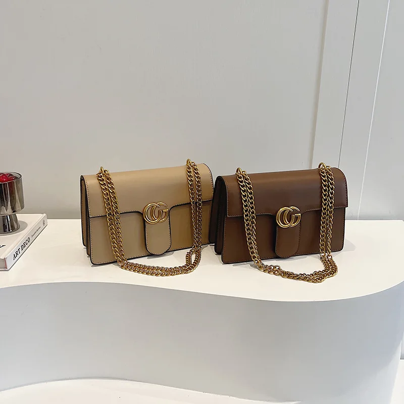 حقيبة نسائية عصرية بسيطة وفاخرة وعالية الجودة وعصرية متعددة الاستخدامات حقيبة مربعة صغيرة بكتف واحد حقيبة كروس