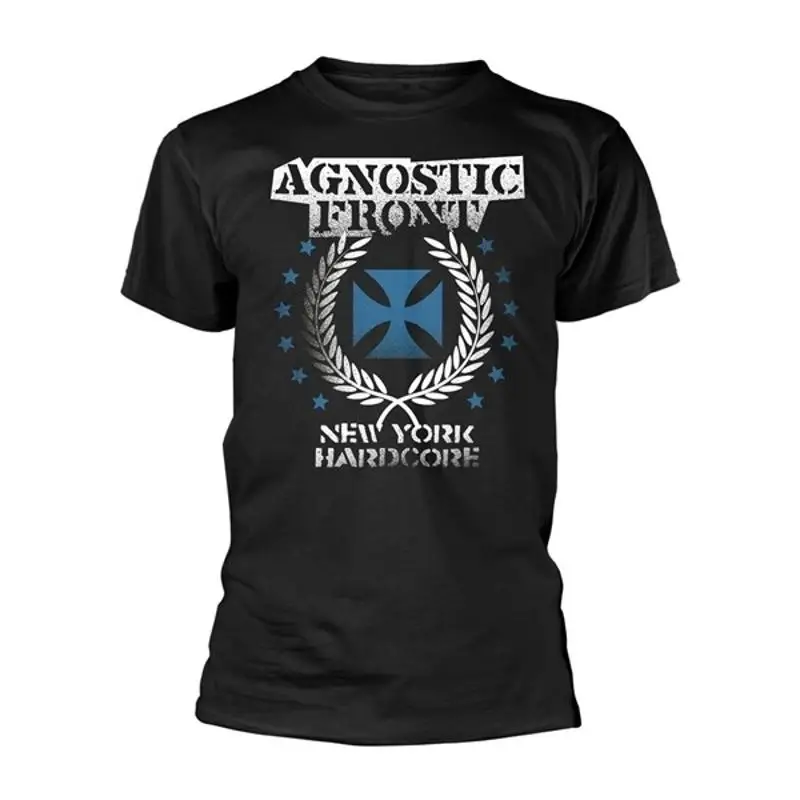 AGNOSTIC FRONT BLUE IRON CROSS T SHIRT BACK PRINT