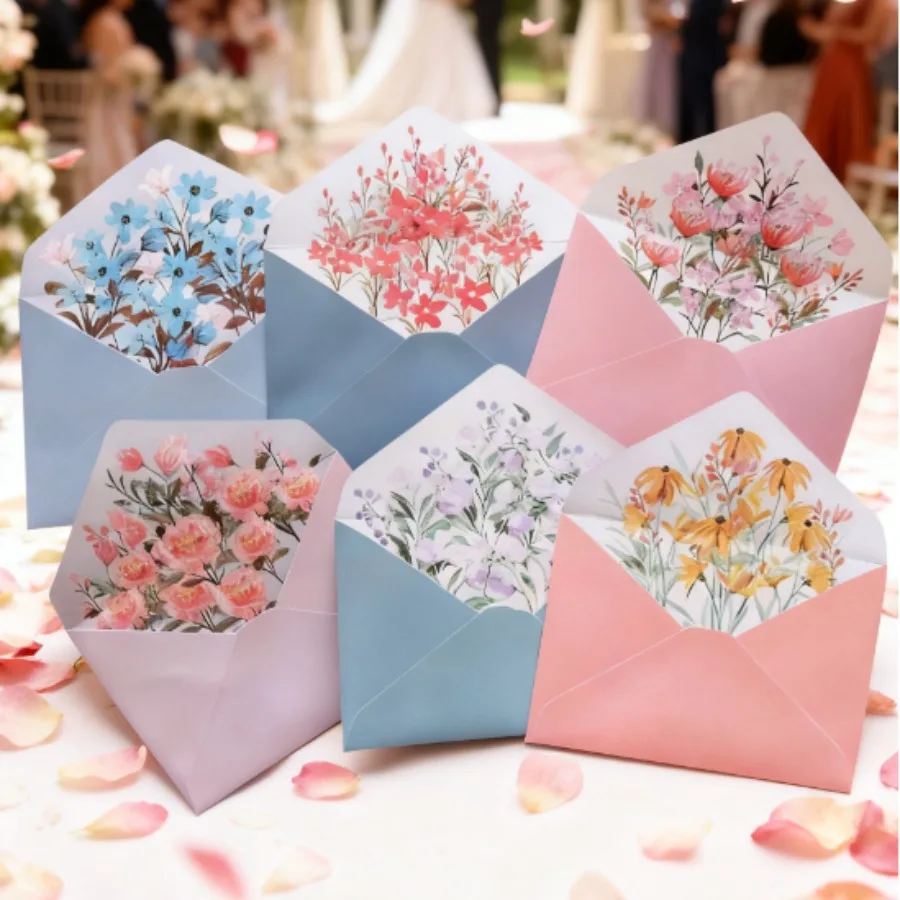 

10 шт./пакет, свадебный конверт, приглашение, конверт с весенним цветком, элитный смысл