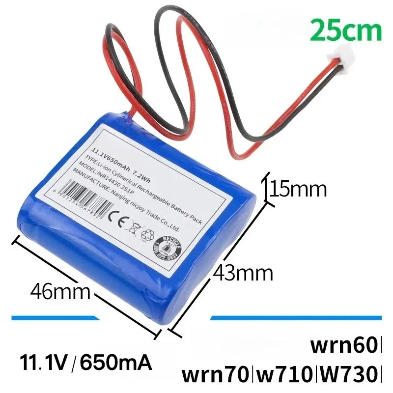 New Battery For Ecovacs Cleaning Robot WA30 WA50 W1 PRO W830 833 836 850 860 W710 W730 WRN60 S07-LI-222-3000 Battery Packs - Image 2