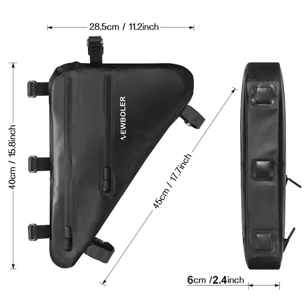 NEWBOLER Large Bicycle Triangle Bag Bike Frame Front Tube Bag Waterproof Cycling Bag Pannier Ebike Tool Bag Accessories XL