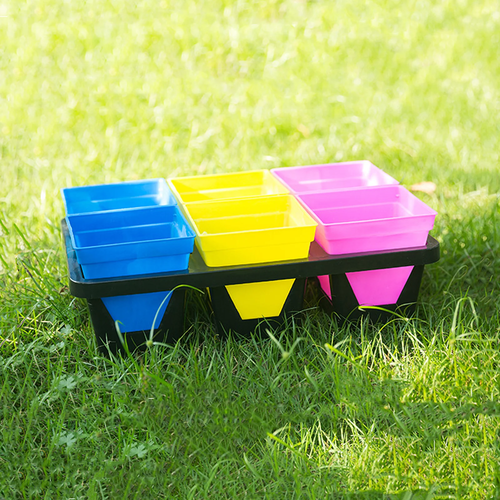 

1Set Sturdy 6 Grids Plastic Plant Germination Tray Seedling Growth Nursery Tray Garden Planter Pot Hydroponic Grower Gardening