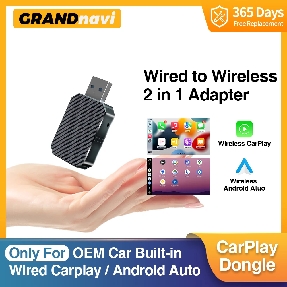 

Mini Dongle Wired to Wireless CarPlay & Android auto Box Plug and Play For OEM Car Built-in wired CarPlay or Android auto