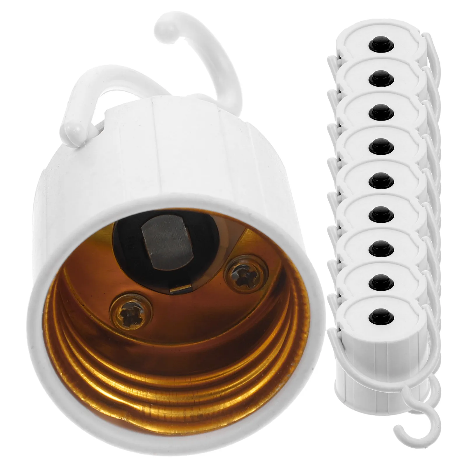 

10 шт. патронов E27 для аварийного освещения, надежные держатели для светодиодных ламп с крючковым креплением, для использования при отключении электричества