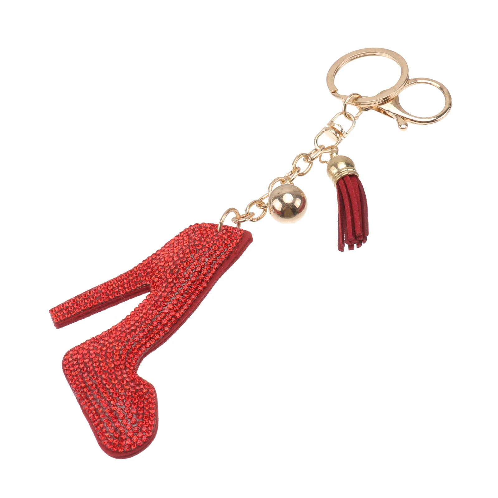 High Heel Keychain Crystal Shoe Key Holder Lightweight Bag Pendant Key Ring Decoration Glossy Durable Small Size Stylish