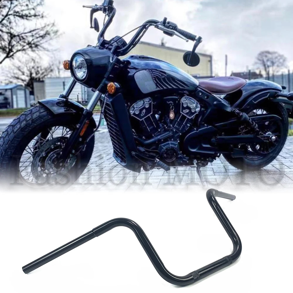 

1 inch Motorcycle Handlebar 10"/12"/14" Rise Handle Bar For Indian Scouts Hussar Bobber Custom Motorcycle Steering Wheel