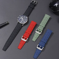 Breathable Rubber Watchband Fashion Quick Release Watch Straps 18mm 20mm 22mm Silicone Tropic Waterproof Smartwatch Strap