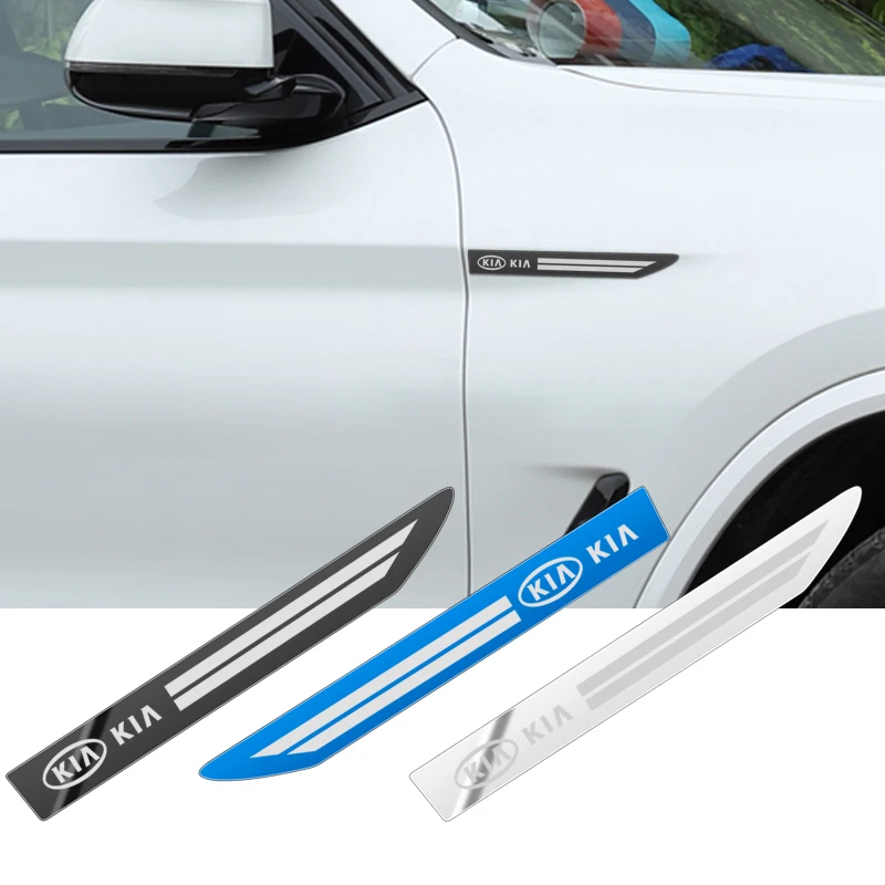 Car Styling 2pcs Side Wing Badge Emblem Fender Sport Car Sticker for Kia Rio Ceed Sportage Cerato Soul Picanto auto Accesspries