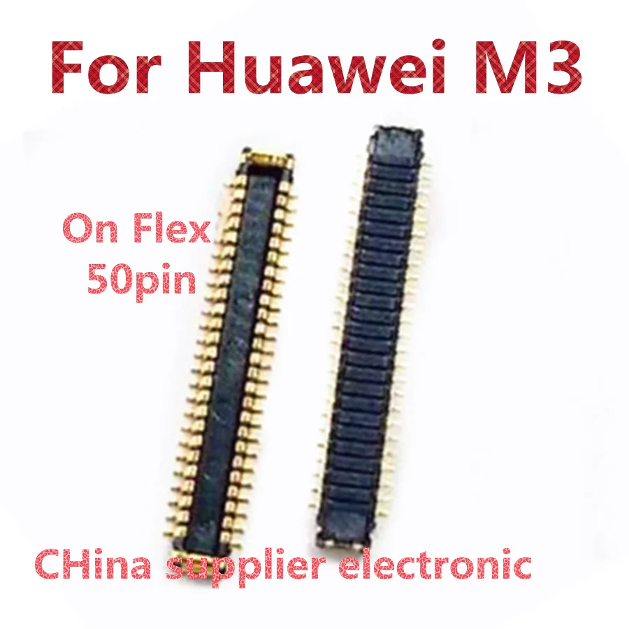 

10pcs-100pcs For Huawei Honor Tablet M3 LCD Youth Edition display base motherboard cable connection buckle FPC connector 50 pins