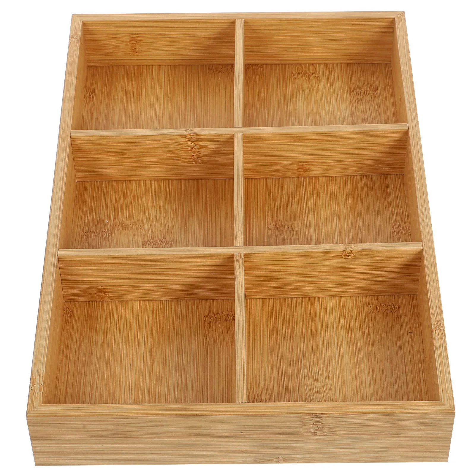 

GARIOUANS 6-Compartment Divided Tray Wooden Sensory Organizer for Kids Crayon Pencil Storage Home Classroom