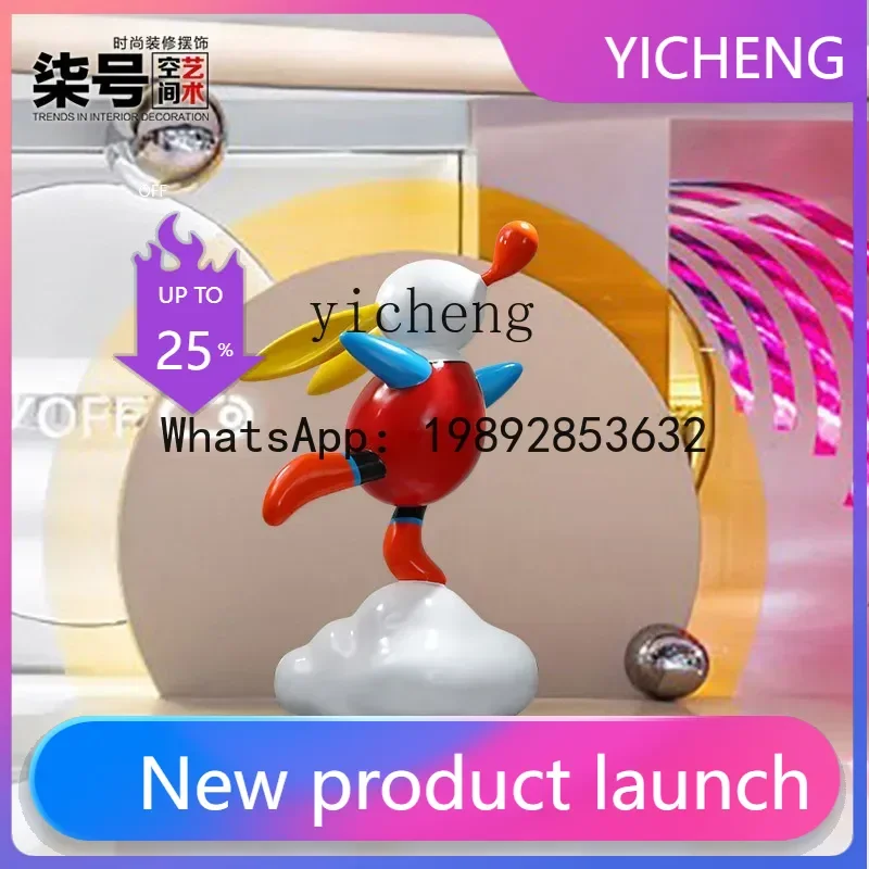 

X2 creative large cartoon sculpture decoration hotel lobby fiberglass original handicraft floor ornament