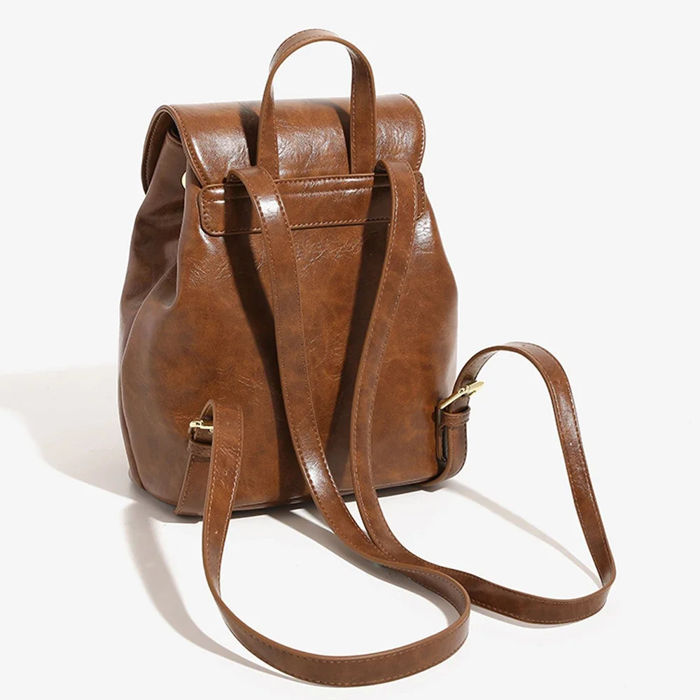 Daypack Vintage Casual Drawstring Backpack For Women Lightweight Mini Bookbag For Daily Weekend Use Ladies Bags