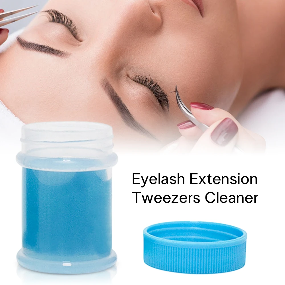 Limpiador de pinzas para pestañas, accesorios para extensiones de pestañas, suministros para pestañas, removedor de pegamento, pinzas líquidas para pestañas, esponja de limpieza, 40ml