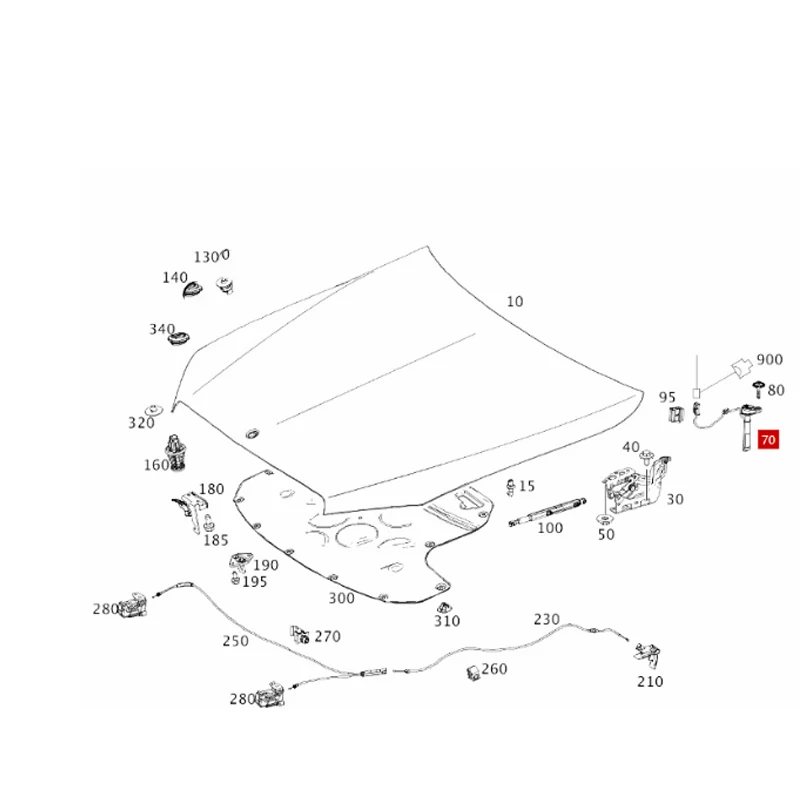 A2139062201 Engine hood sensor fixed base controller