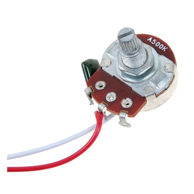 

ABVL-20X Guitar Wiring Harness Prewired Two Pickup 500K Pots 3-Way Toggle Switch Silver