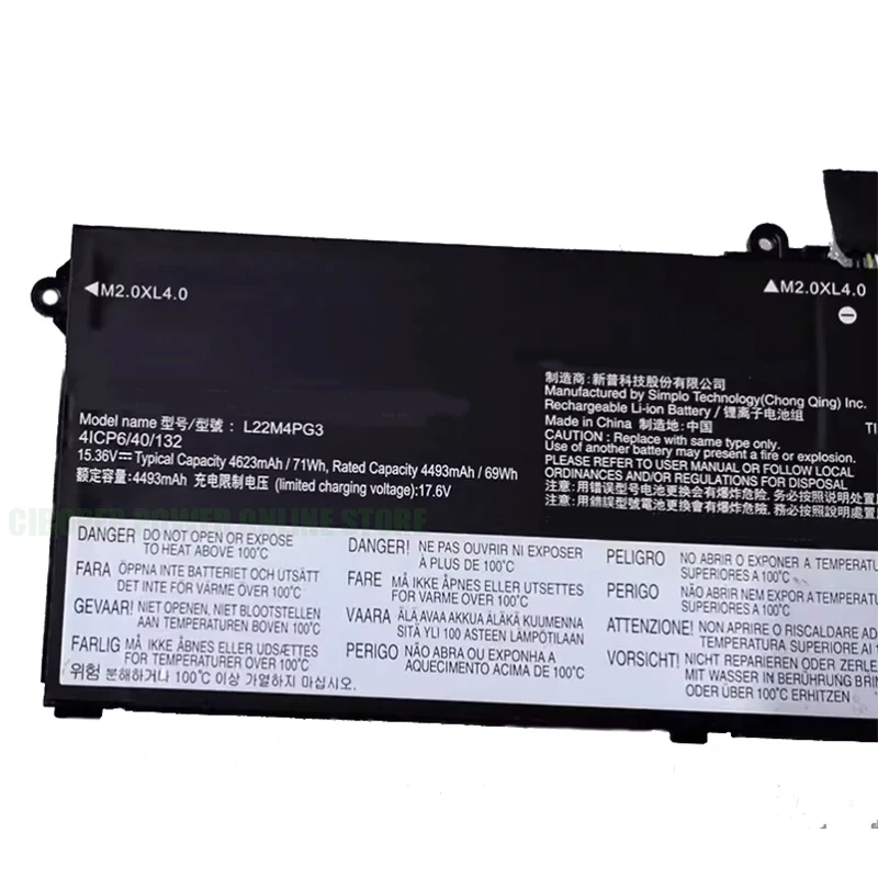 Laptop Battery L22L4PG3 L22B4PG3 L22C4PG3 L22D4PG3 L22M4PG3 15.36V/71Wh/4623mAh For Thinkbook16 g5 Series 5B11K39344 5B11N4541