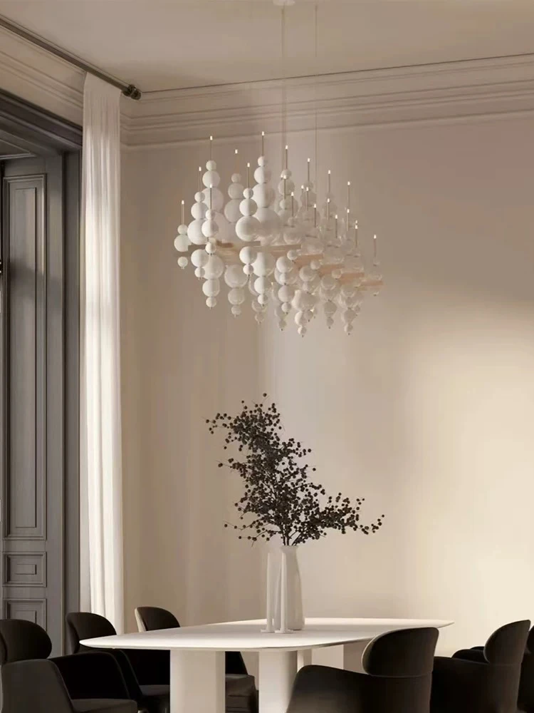 Luxury Living Room Black Chandelier Designer Tears From Moon Chandelier For Ceiling Restaurant Large Dining Table Hanging Lamp
